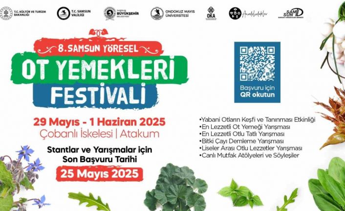 Samsun Yöresel Ot Yemekleri Festivali’nde bin 800’ün üzerinde yenilebilir ot ve lezzet tanıtılacak