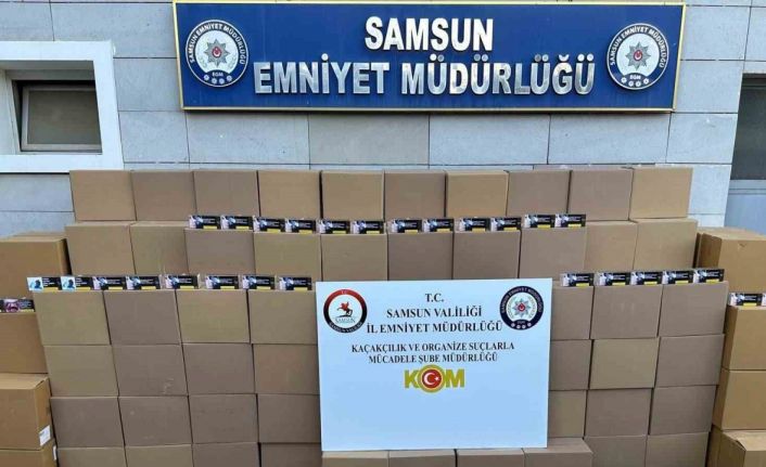 Samsun’da 2 milyon 260 bin adet kaçak makaron ele geçirildi