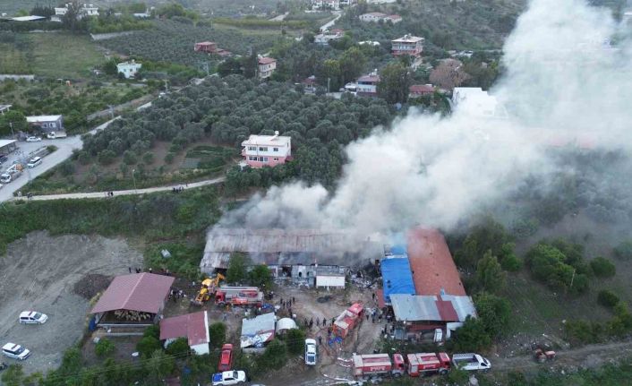Tekstil fabrikası alevlere teslim oldu
