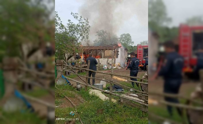 Yangında ev küle döndü