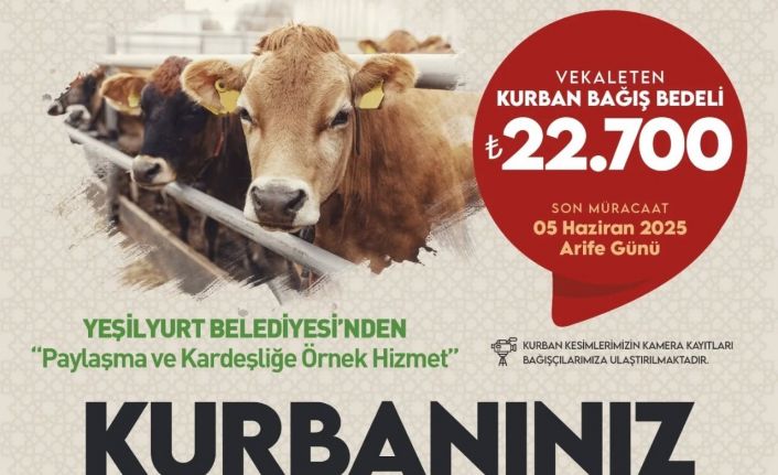 Yeşilyurt Belediyesi’nden kurban bağışı hizmeti