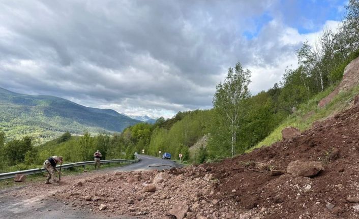 Ardahan-Posof kara yolunda toprak kayması