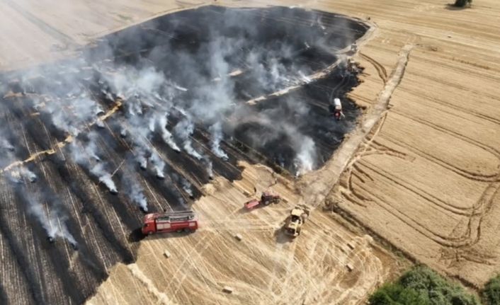 Babaeski’de anızda başlayan yangın ekili arazilere sıçradı