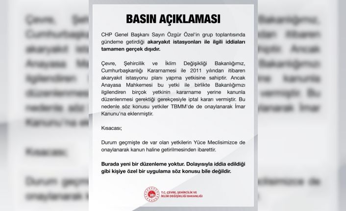 Bakanlıktan Özgür Özel’in akaryakıt istasyonlarıyla ilgili iddialarına yalanlama