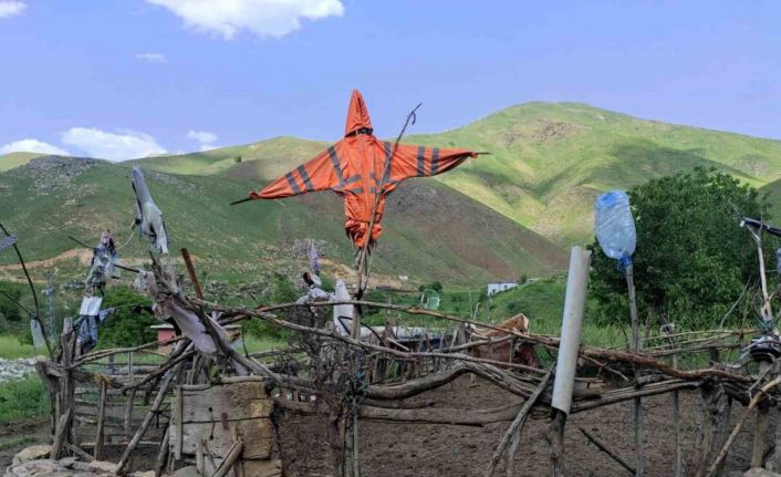 Batmanlı besicileri kurt ve ayı korkusundan hayvanlarını korumak için ağıllara korkuluk asıyor