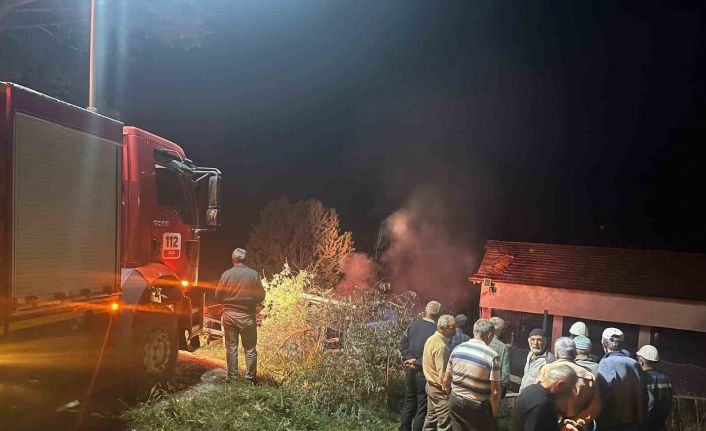 Çorum’da samanlık yangını