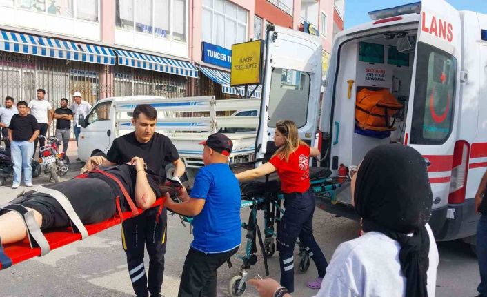 Devrilen motosikletin sürücüsü yaralandı