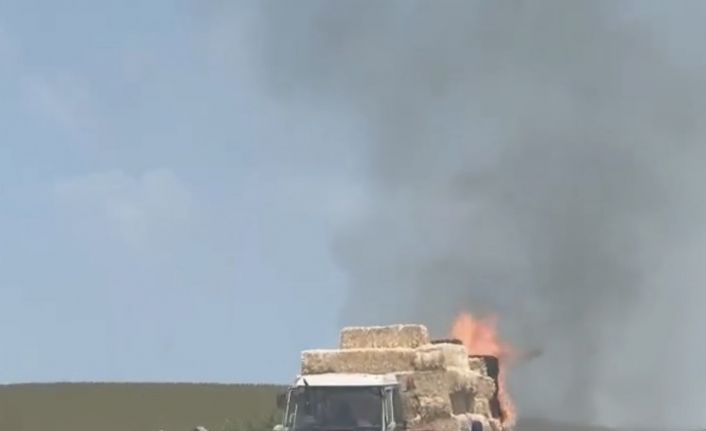 Edirne’de balya yüklü römorkta yangın çıktı