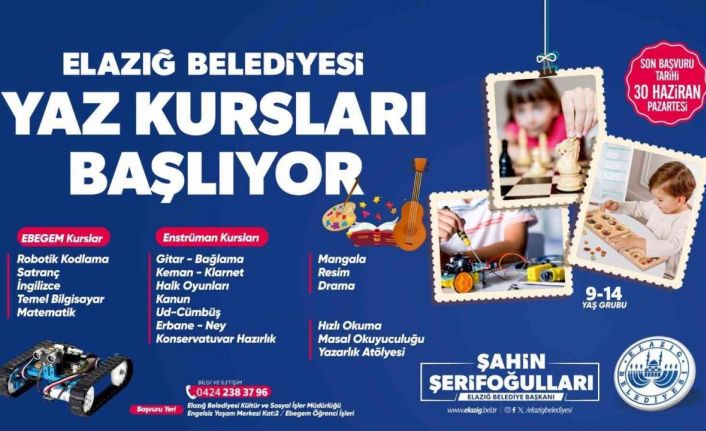 Elazığ Belediyesi yaz kursları başlıyor