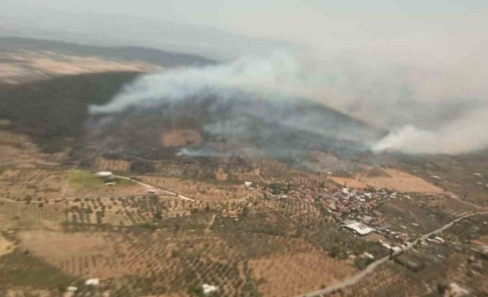 Foça yangınında ekip sayısı artırıldı