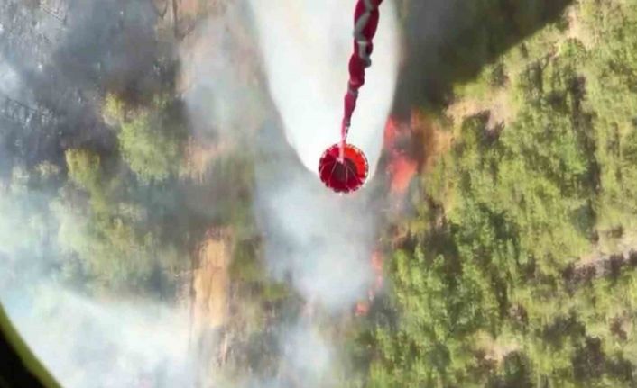 Helikopterden kaydedilen görüntü yangının boyutunu gözler önüne serdi