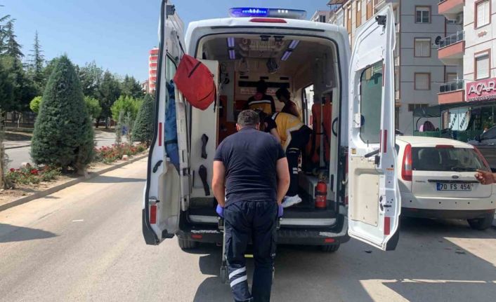 Karaman’da devrilen motosikletin sürücüsü yaralandı