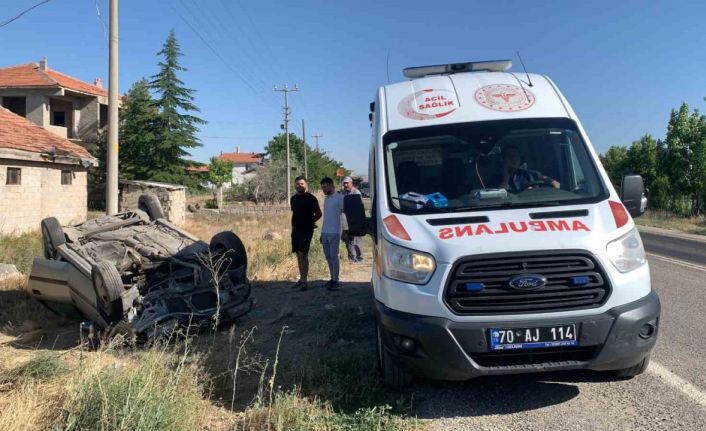 Karaman’da otomobil takla attı: 1 yaralı