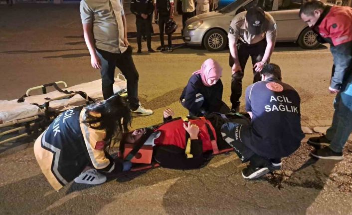 Karaman’da otomobille çarpışan motokurye yaralandı