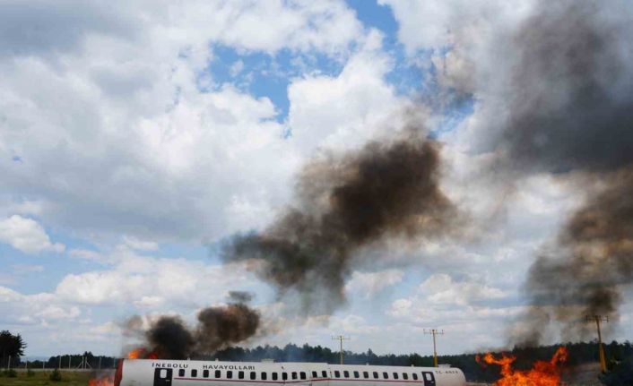 Kastamonu’da nefes kesen uçak kazası tatbikatı
