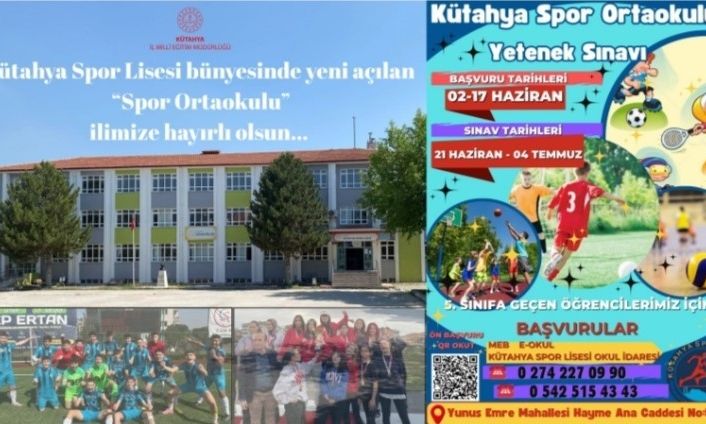 Kütahya’ya da spor ortaokulu açılıyor