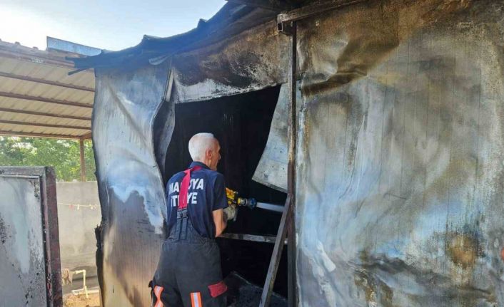 Malatya’da konteyner yangını