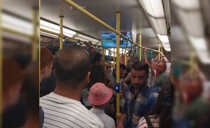Metroda yer verme tartışması çıktı, ortalık karıştı...