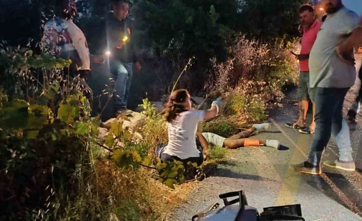 Motosiklet şarampole uçtu: 1 yaralı