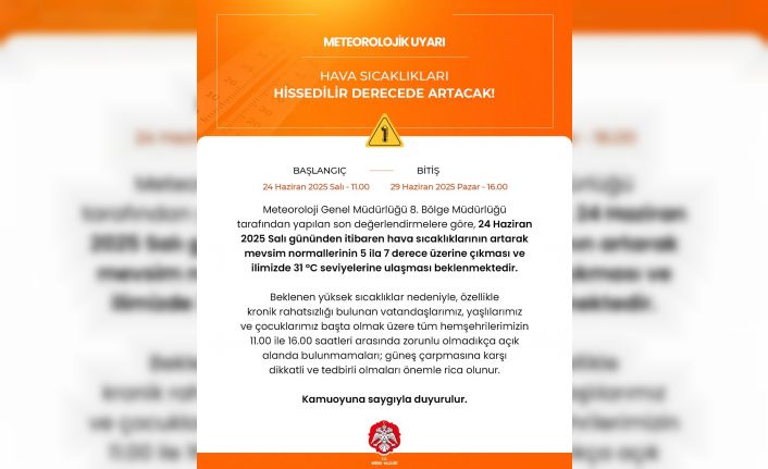 Niğde Valiliğinden Sıcak Hava Uyarısı