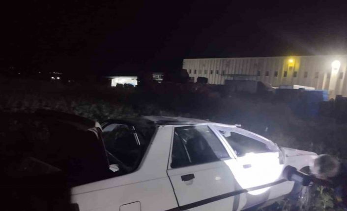 Palete çarpan otomobil tarlaya savruldu: 1 yaralı