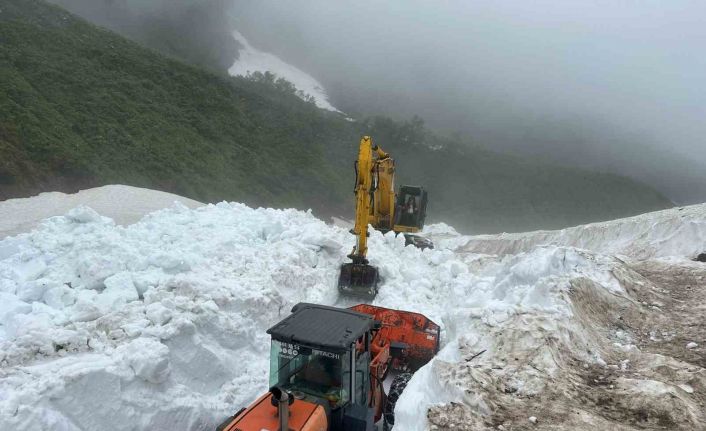 Rize’nin yaylalarında karla mücadele çalışmaları sürüyor