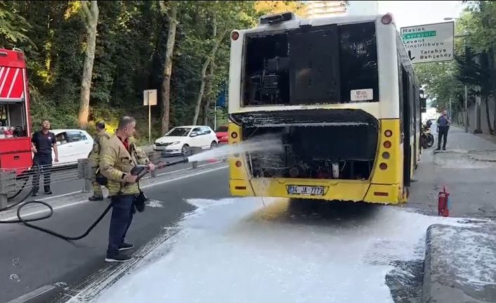 Sarıyer’de otobüste çıkan yangın söndürüldü