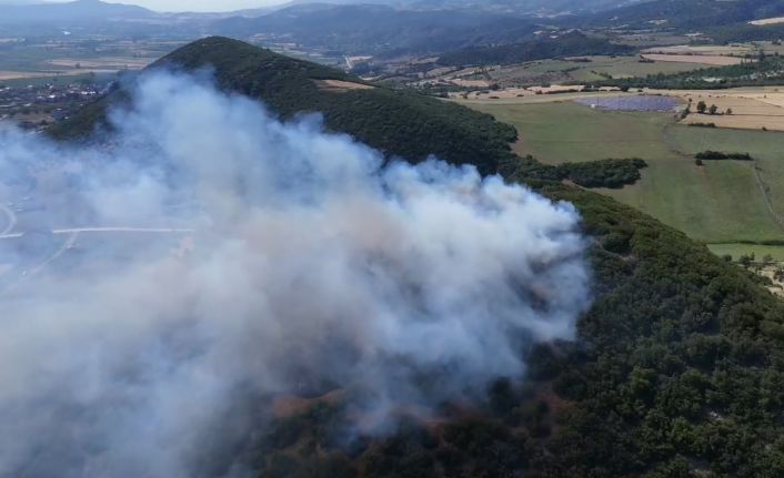 Tokat’taki orman yangını dron ile görüntülendi