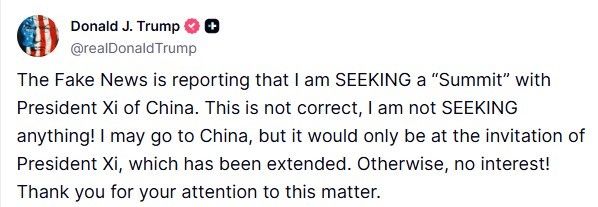 ABD Başkanı Trump Çin Devlet Başkanı Xi ile toplantı arayışında olduğunu yalanladı