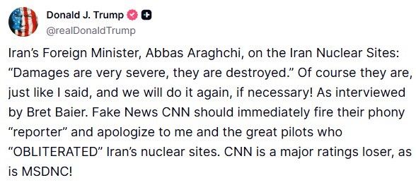 ABD Başkanı Trump’tan İran’ın nükleer tesislerini hedef alan saldırılarla ilgili açıklama: "Gerekli olması halinde bunu tekrar yaparız"