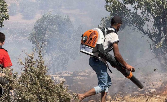 Ağaçlık alanda çıkan yangında çiftçilerin amansız mücadelesi takdir topladı