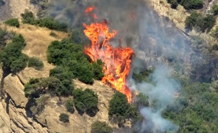 Ahmetli’deki orman yangını kontrol altına alınmaya çalışılıyor