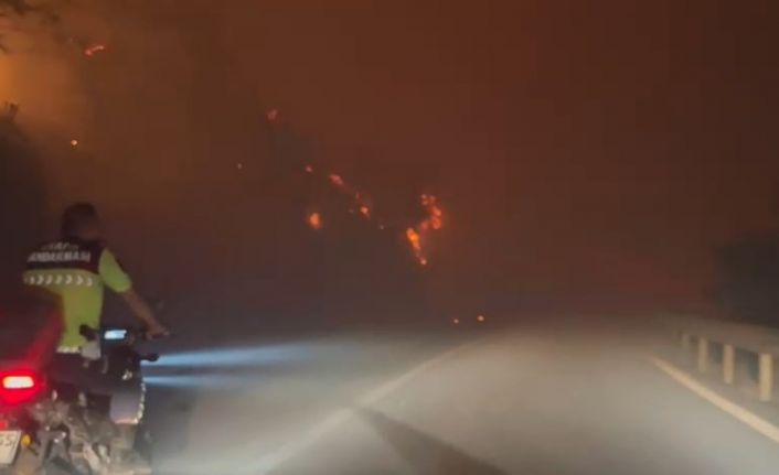 Alev kapanından kaçış anı kamerada... Jandarma ve basın mensupları yangında mahsur kaldı