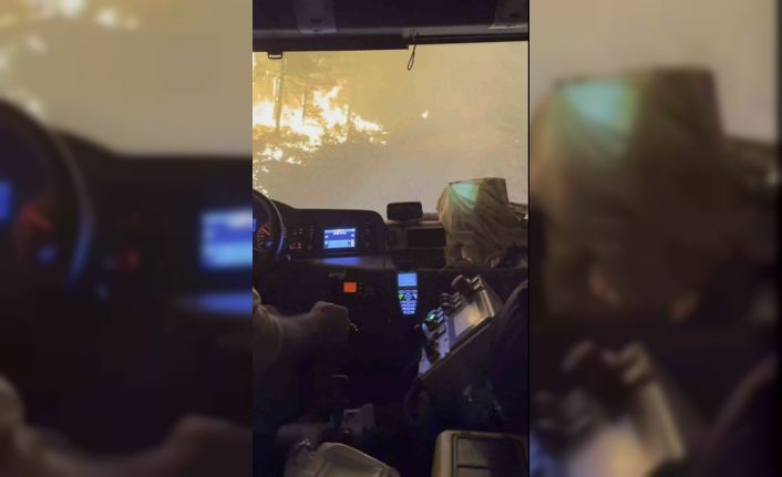 Arazözle alev kapanına giren kahraman ormancılar güçlükle kurtuldu