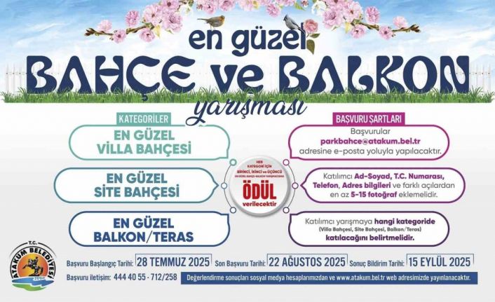 Atakum’da ‘En Güzel Balkon ve Bahçe Yarışması’