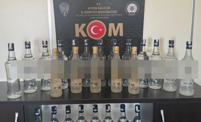 Aydın’da 25 litre sahte içki ele geçirildi