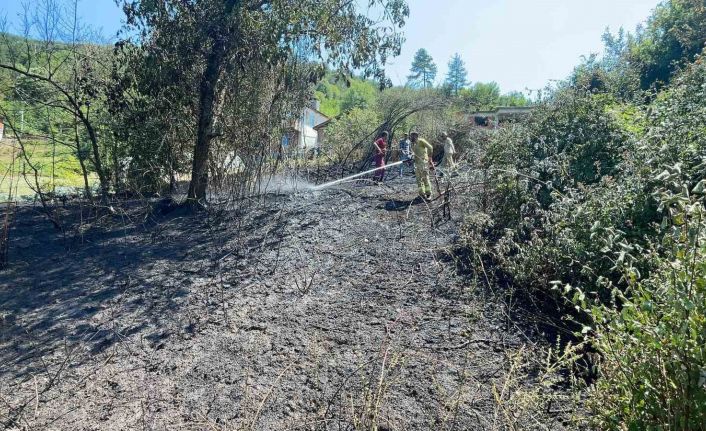 Bahçeye atılan kırık şişe yangına neden oldu