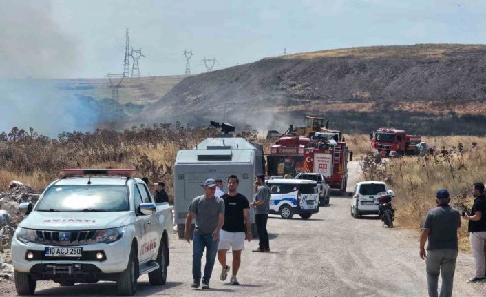 Bandırma’da 3 noktada aynı anda çıkan yangın ormana sıçramadan kontrol altına alındı