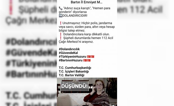 Bartın’da dolandırıcılara karşı kısa filmle mücadele