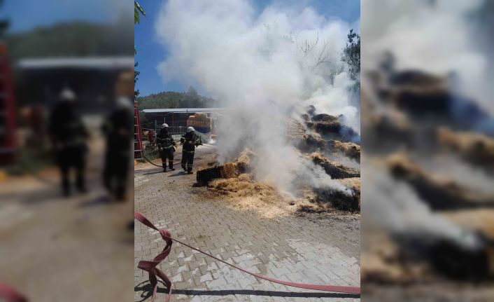 Burdur’da çıkan yangında 250 saman balyası kül oldu