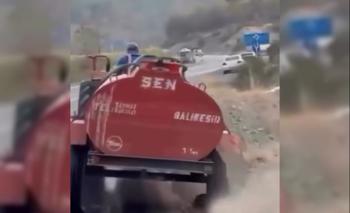 Dayanışmanın en güzel görüntüleri...Yangına jant üzerinde gitti