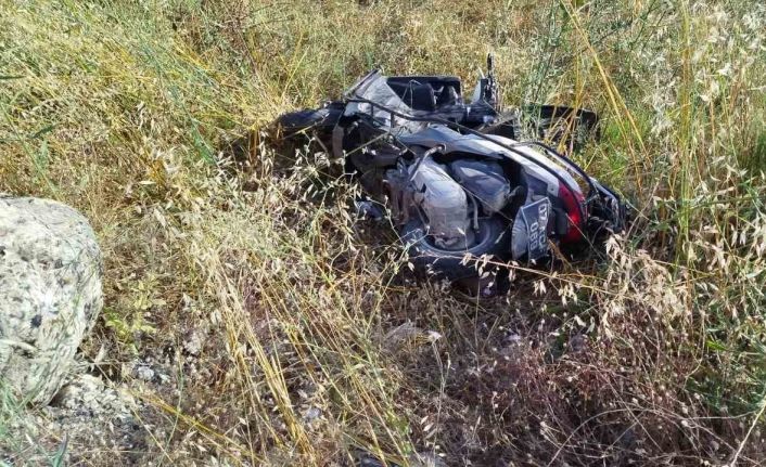 Devrilen motosikletin sürücüsü yaralandı