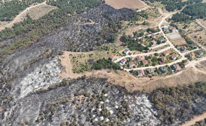 Dron görüntüleri yangın tehlikesinin boyutunu gösterdi