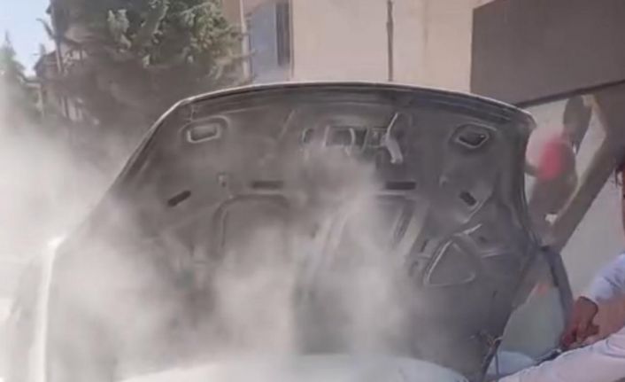 Elazığ’da park halindeki otomobil alev topuna döndü