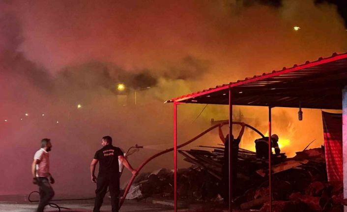 Fırındaki odunlar alev aldı