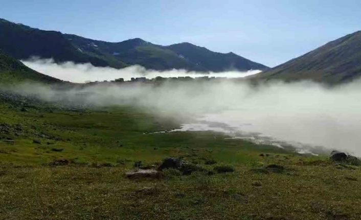Göldeki yüzen adalar hava durumunu önceden söylüyor