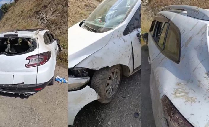 Hakkari’de kaya parçaları kazaya neden oldu