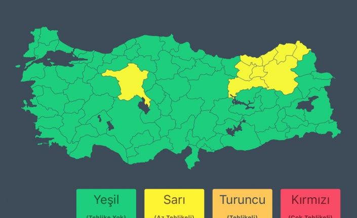İçişleri Bakanlığı’ndan 9 il için sarı kodlu uyarı