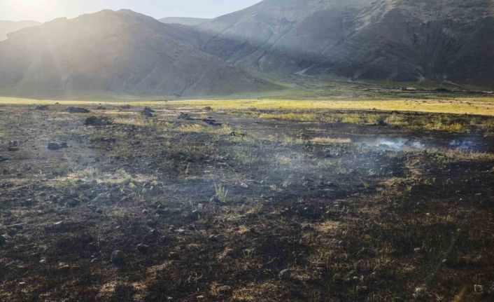 Iğdır’da tarla yangını: 250 ot balyası yandı