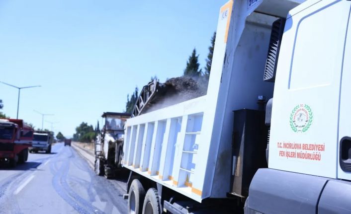 İncirliova’da karayolunda çalışmalar sürüyor